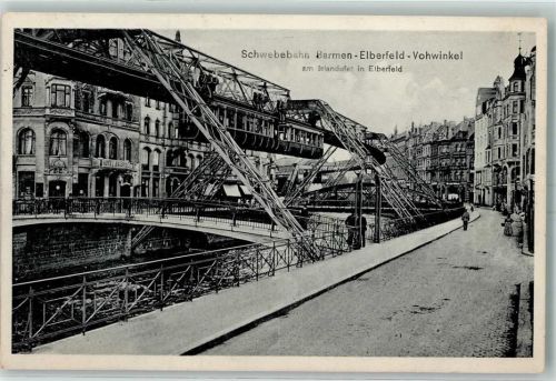 Elberfeld 1909 Am Islandufer Schwebebahn
