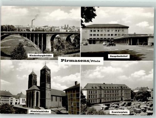 Pirmasens HIndenburgbrücke Hauptbahnhof Pirminiuskirche Exerzierplatz