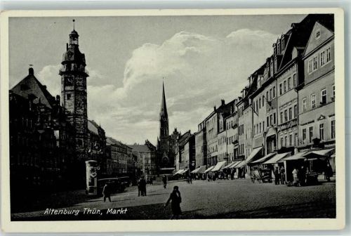 Altenburg Markplatz Kirche Litfaßsäule