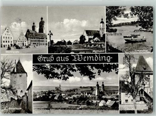 Wemding Marktplatz Baronturm Heubachturm Lohweiher Ruderboote