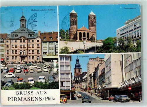 Pirmasens Marktplatz Altes Rathaus Pirmiiuskirche Hauptstraße Tschibo Kaffeegeschäft