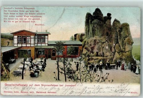 Kurort Jonsdorf 1905 Gesellschaftsplatz auf dem Nonnenfelsen