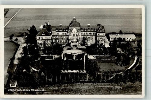 Glauchau Städt. Krankenhaus Fliegeraufnahme