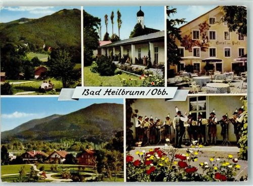 Bad Heilbrunn Wandelhalle Hotel zur Post Kurpark Kurkapelle Blasinstrumente