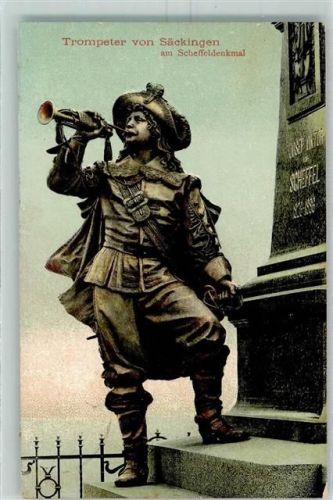 Bad Säckingen 1906 Trompeter von Säckingen Scheffeldenkmal Bahnpost Zug 1627