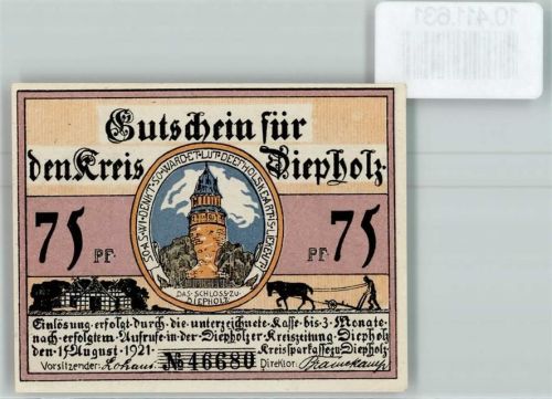 Diepholz Notgeld Bauer Schwein Gans
