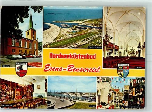 Bensersiel Kirche Innenansicht Ahnensaal Hafen Fußgängerzone