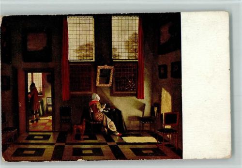 Verlag Seemann Nr. 294 - Holländischer Innenraum - sign Pieter Janssens AK Innen Architektur