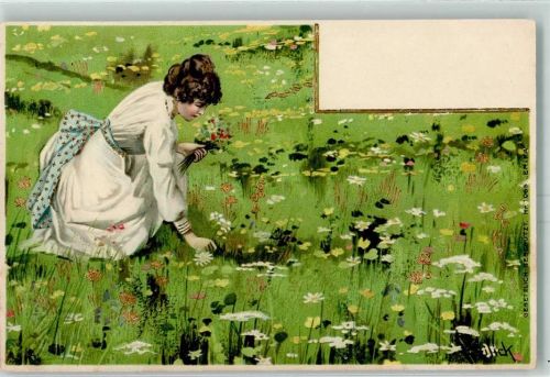 1899 Blumen pflücken Verlag Erika 1065 AK