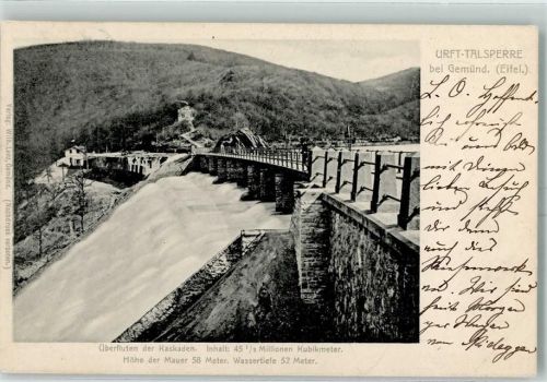 Gemünd 1905 Urfttalsperre Überlauf über hohe Kaskaden