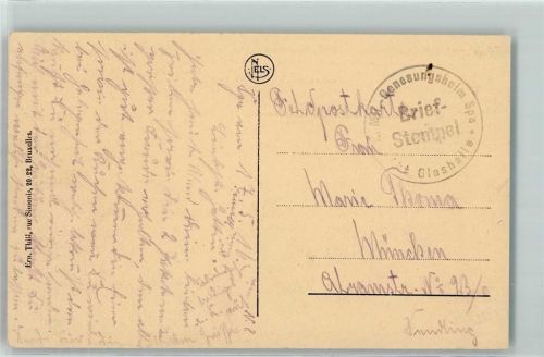 Spa WK I Lazarettstempel K. Mil.-Genesungsheim Abt. Glashalle