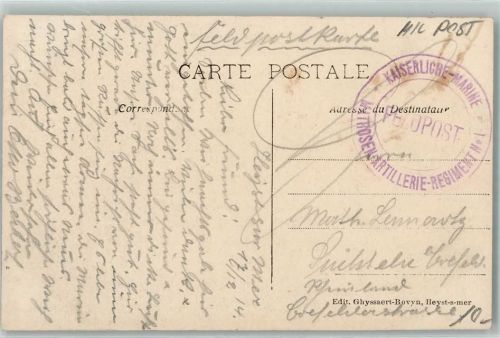 Heyst-sur-mer 1914 Kaiserl. Marine Matrosen-Artillerie-Regiment Nr. I La defense de la plage aupres des ecluses