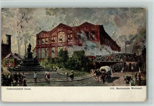 1912 Gußstahlfabrik Essen AK Stempelspuren