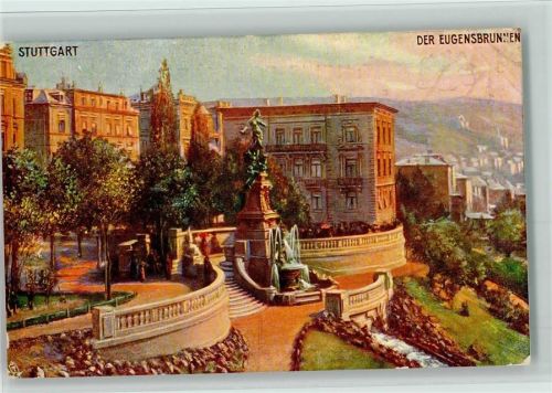 Stuttgart Der Eugensbrunnen - Oilette Serie Stuttgart Nr. 166 B AK