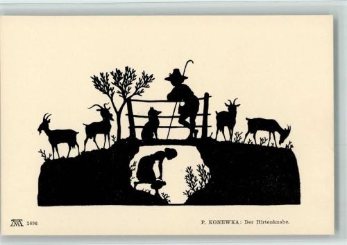 Ackermann Serie 140 Silhouetten IV - Hirtenknabe - Sehr gute Erhaltung