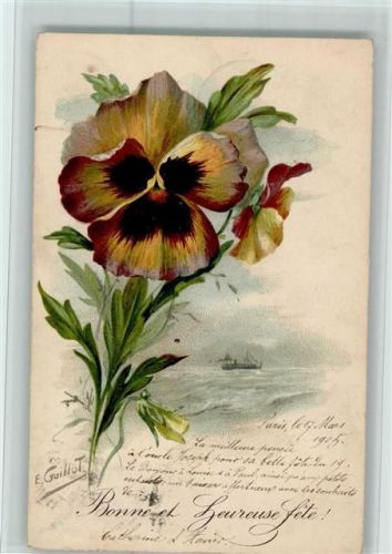 1905 sign E. Guillot - Blume, Schiff AK