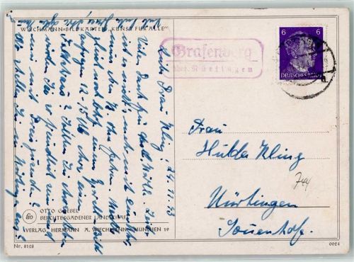 Grafenberg Landpoststempel über Nürtingen