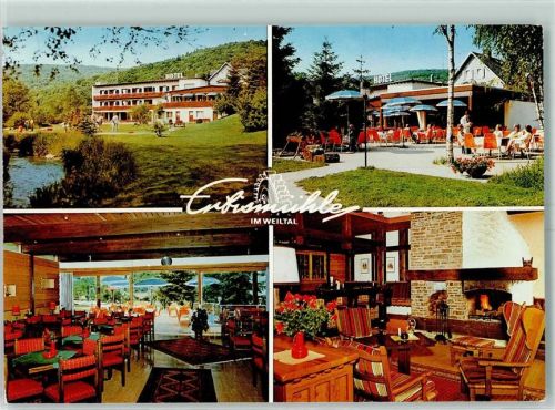 Weilrod Hotel Erbismühle Innenansicht Gartenterrasse