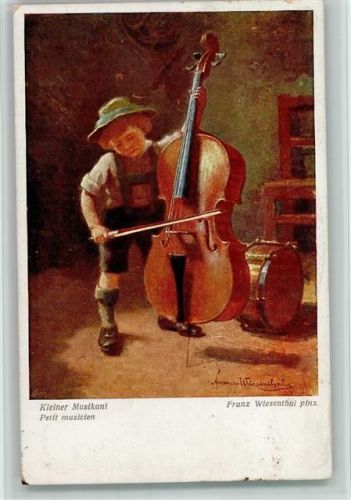 1917 BKW 1533 Kleiner Musikant mit einem Cello - sign Wiesenthal