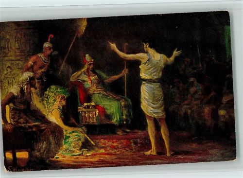 2. Serie Bild 2 Bilder aus dem Alten Testament, sign Leinweber