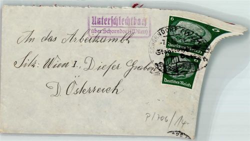 Schlechtbach Landpoststempel Unterschlechtbach über Schorndorf Wrttemberg Brief Scan verzogen