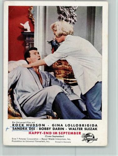 Rock Hudson in Happy-End im September - Gloria Palast Stuttgart Filmtitel Werbung