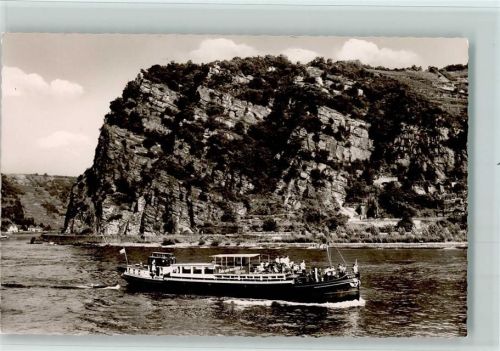 1961 M.S. Vios passiert die Loreley AK Gute Erhaltung