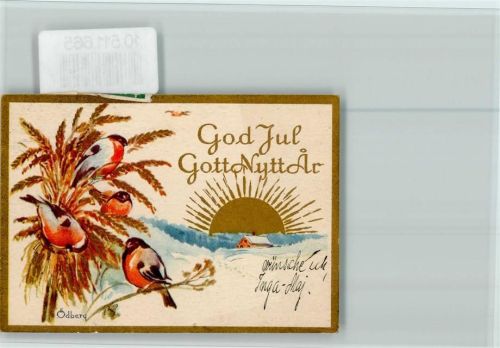 1938 Minikarte, signiert Ödberg - God Jul AK