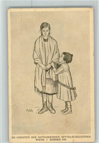 Wien Zu Gunsten der Notleidenden Schulkinder Wiens 1919 AK