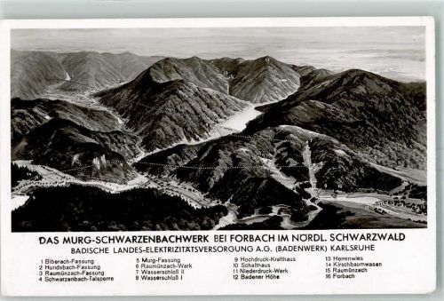 Forbach Vogelschau Murg-Schwarzenbachwerk Badenwerk