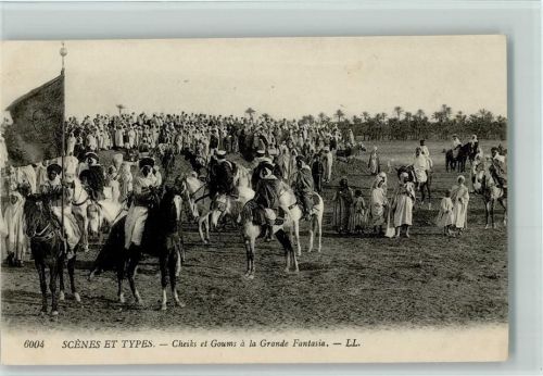 Nr. 6004 Scenes et Types - Cheiks et Goums a la Grande Fantasia AK