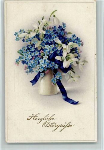 1926 Serie 2440 - Vergissmeinnicht in der Vase - Ostern