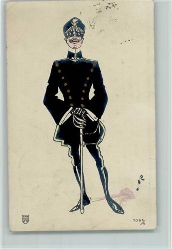 signiert - Serie 7064-5 - Stempelspur, Eckknick
