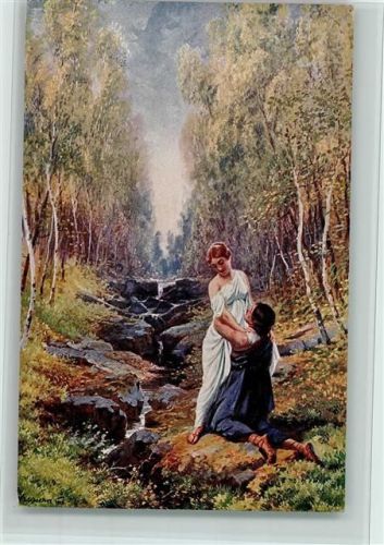 sign Liebscher , Im Birkenhain , Römische Liebe - Verlag Rehn 960 AK