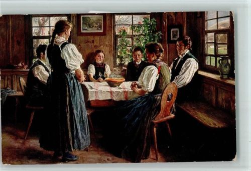 Serie VI Nr. 5 Tischgebet - Bäuerliches Leben AK