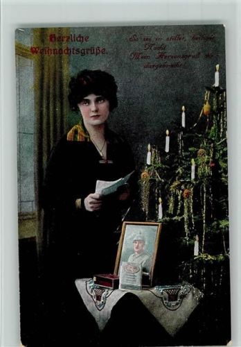 Geschmückter Weihnachtsbaum, Bild von ihm, Feldpost lesen AK