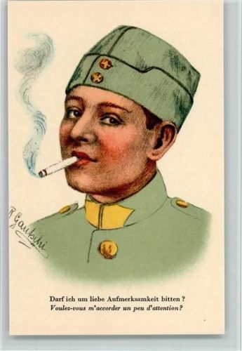 Serie Verlag Hunziker Nr. 35 - sign Gautschi - Schweizer Soldaten -Bildnisse , Zigarette, sehr gute Erhaltung