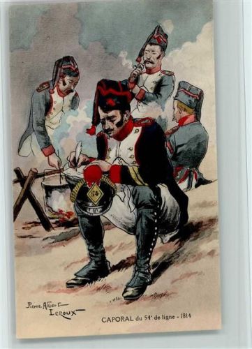 sign Pierre Albert Leroux - Coporal du 54. de ligne 1814 - Historismus, gute Erhaltung