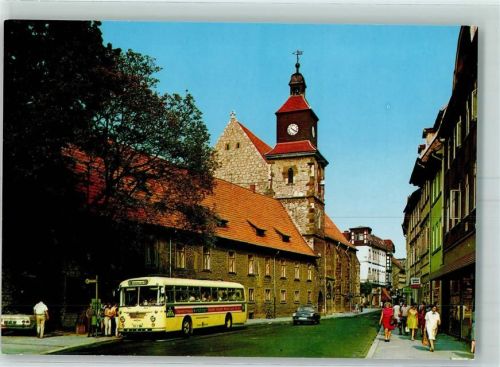 Göttingen St. Marienkirche Stadttorturm Oldtimer-Bus Bushaltestelle