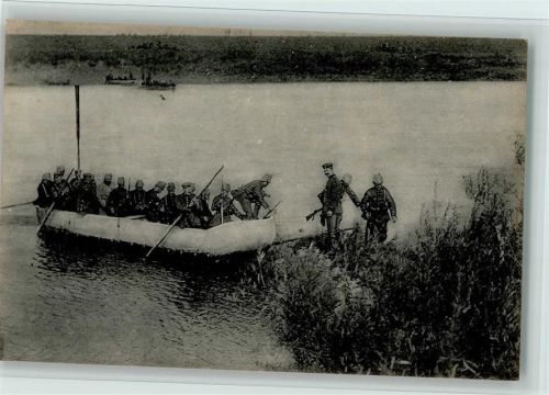 Nr. 1766 Serie Das Deutsche Heer - Jäger Patrouille über den Fluß setzend AK Gute Erhaltung