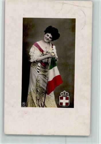 AL Serie - Italien Wappen, Fahne schöne Frau AK Fotoverlag