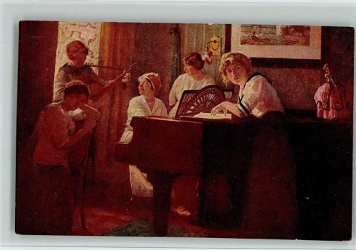 sign Jobst, die Künstlerin - Hausmusik , gute Erhaltung AK