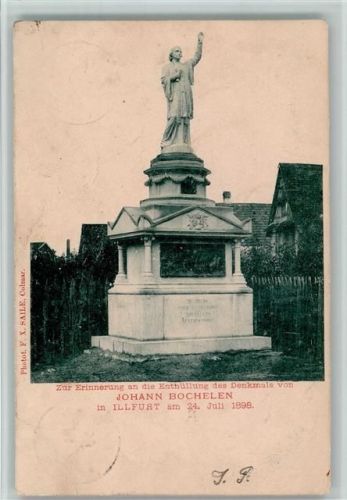 Illfurth 1899 Johann Bochelen , zur Erinnerung an die Enthüllung 1898 AK AK