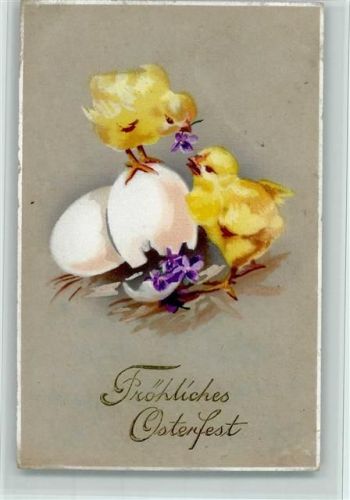 1927 Ostern - Küken und Eier AK