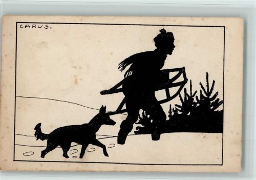 H II Nr. 36 - Berliner Tierschutzverein - Kind mit Hund und Schlitten - Stockflecken