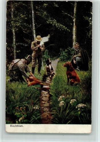 1907 Jäger mit Jagdhunden, Hochblatt, Ströfer Serie 448 gute Erhaltung