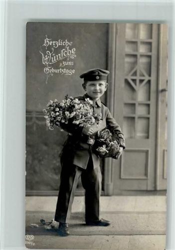 Kind in Feldgrau Serie 2301-2 - Kinder in Uniform AK Geburtstag