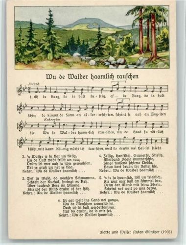 Wu de Waldeer haamlich rauschen, gute Erhaltung AK