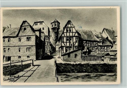 Lauterbach 1956 Kohlezeichnung von K. Winkel