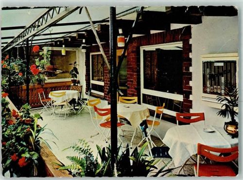 Wildensee Gasthaus Pension DYROFF Bes. Georg Dyroff Terrasse Geranien Grünpflanzen